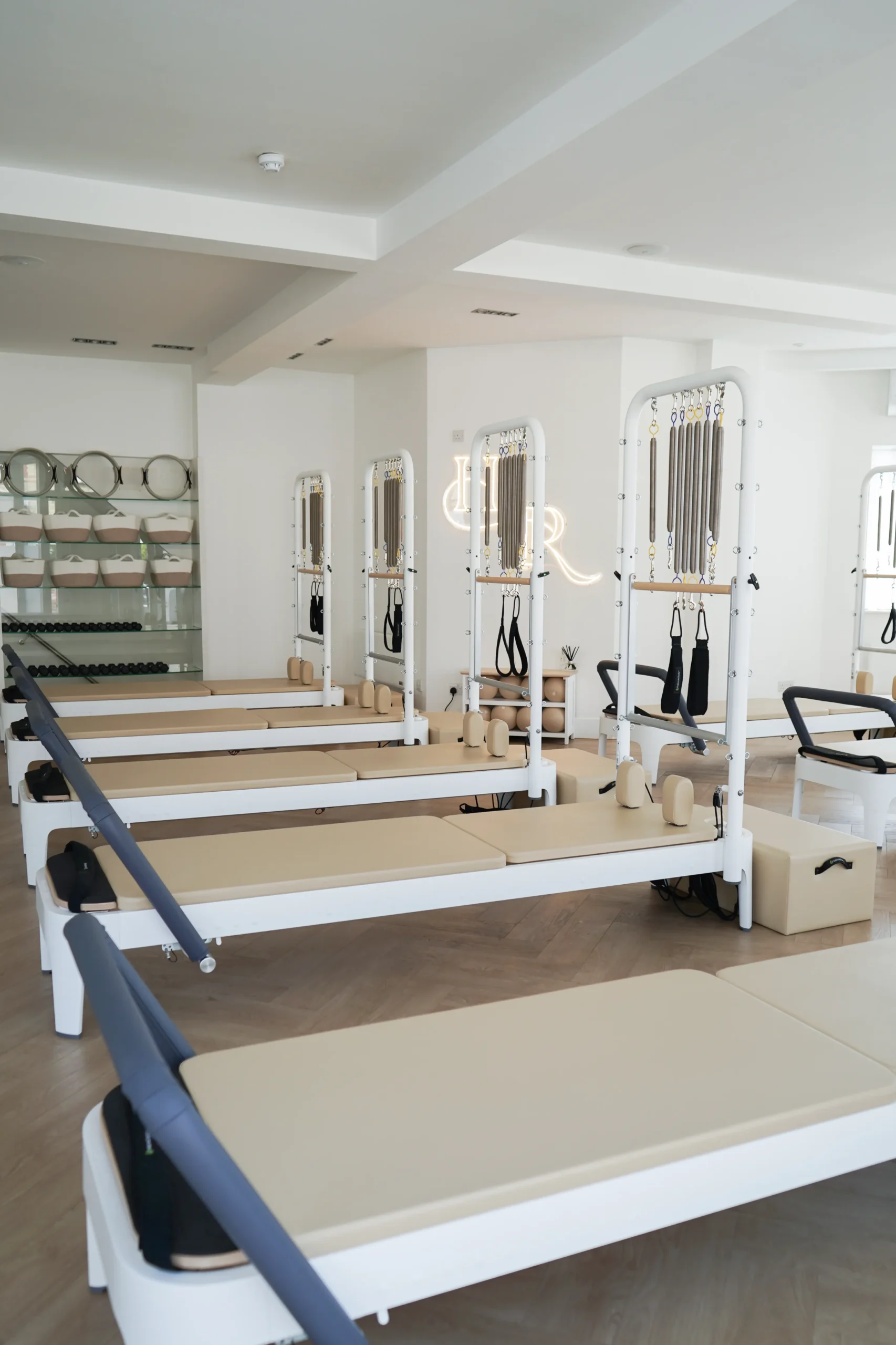 Reformer Pilates class in session